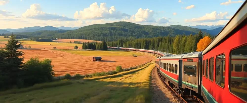 Viaje en tren por el campo