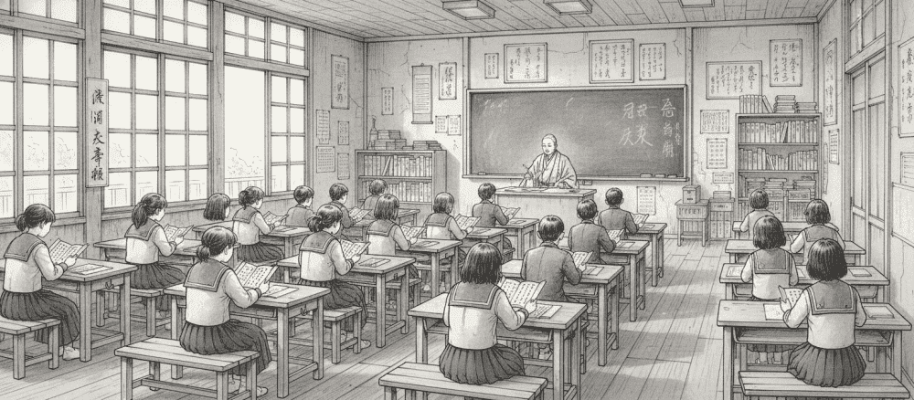 昔[むかし] の 学校[がっこう]