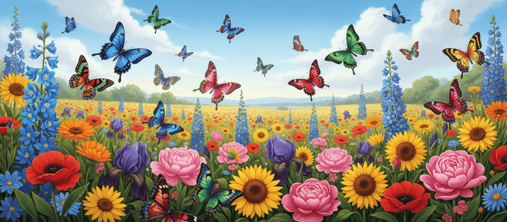 Χορός Χρωμάτων: Οι Πεταλούδες και τα Λουλούδια