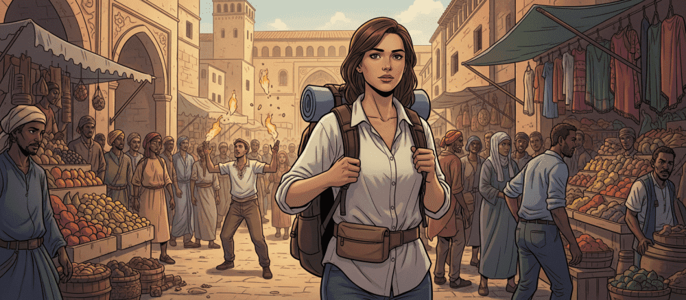 安全(ānquán)[安全] 旅行(lǚxíng)[旅行] ： 如何(rúhé)[如何] 保护(bǎohù)[保護] 自己(zìjǐ)[自己] ？