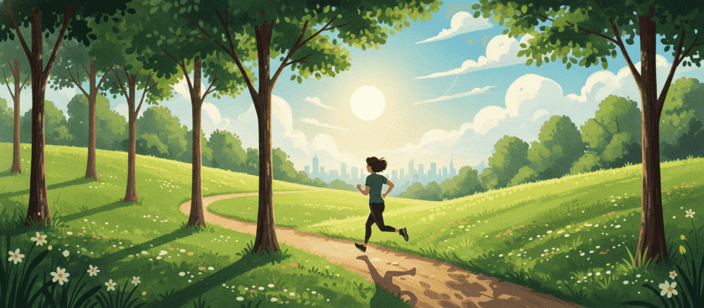 Juoksu puistossa