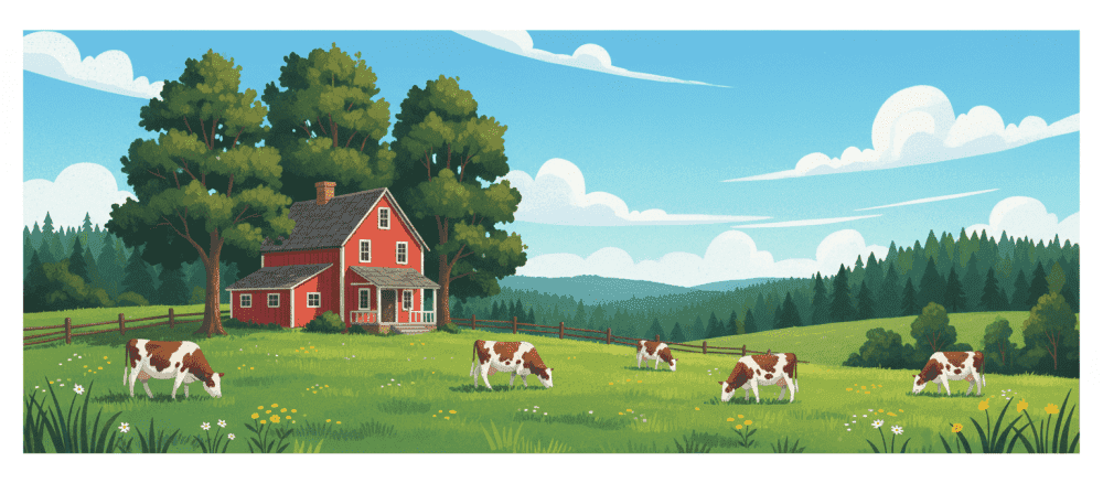 Çiftlikteki Mutlu İnekler