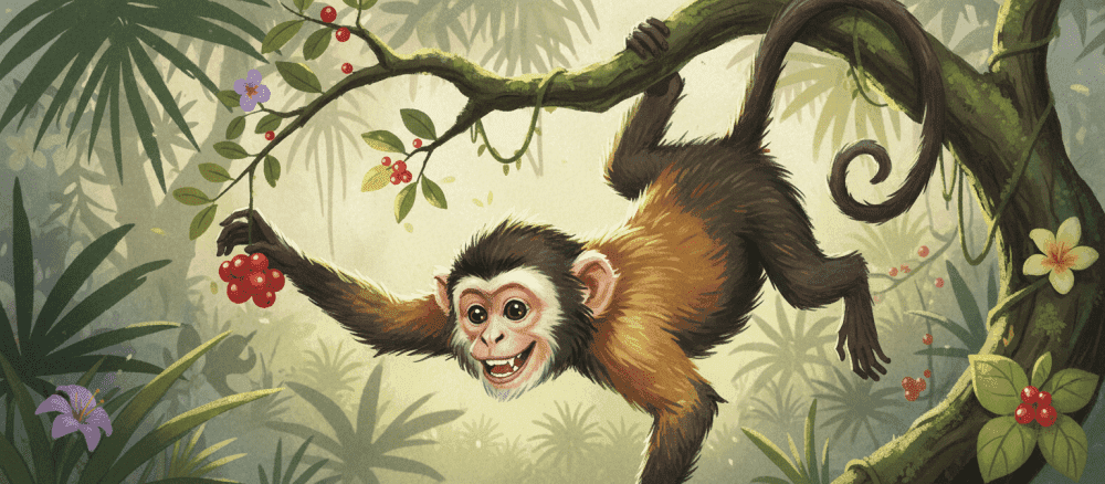 Den glade abe i træet