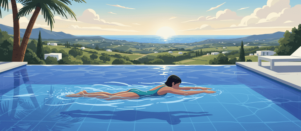 Mi dia en la piscina