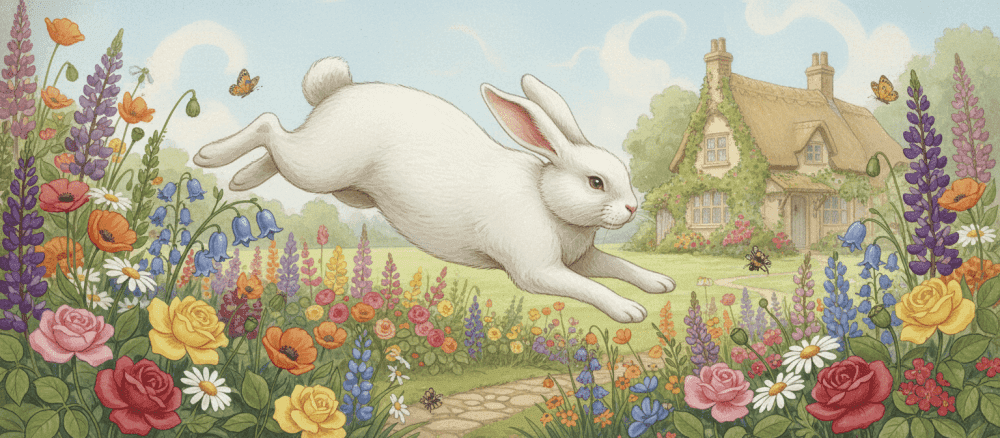 Den glade kaninen hopper