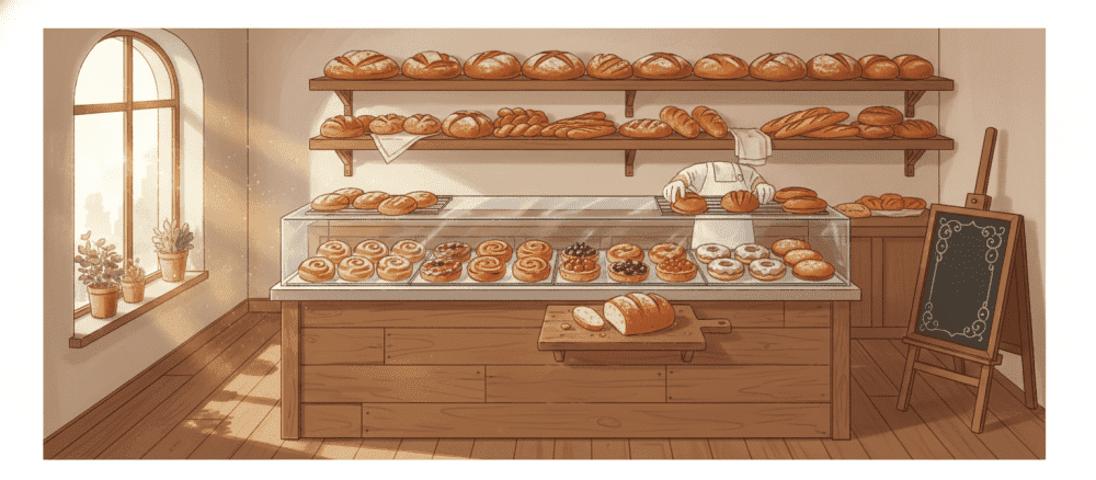 朝[あさ] の パン屋[ぱんや] さん