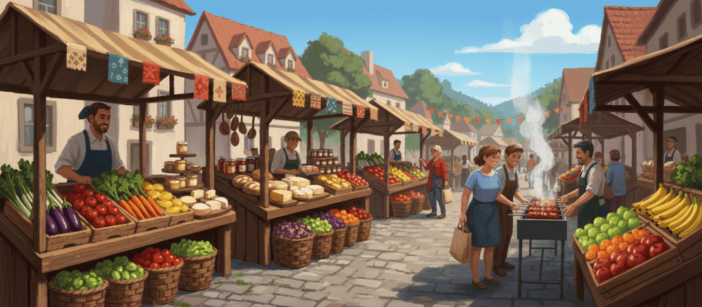 En härlig dag på marknaden