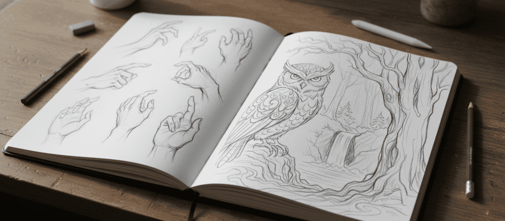 O caderno de esboços