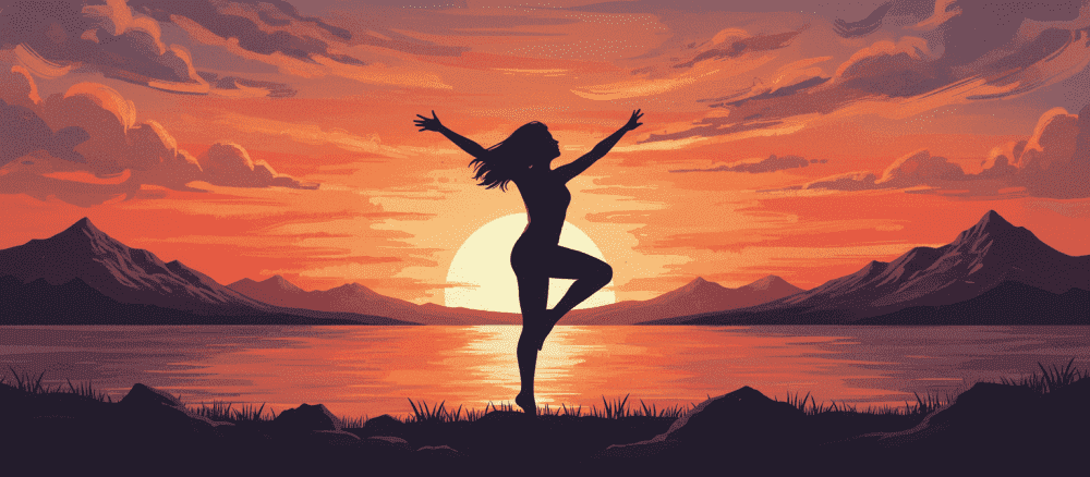 Hän tanssii musiikin tahdissa