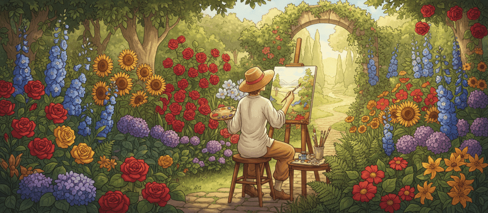 L'artista in giardino