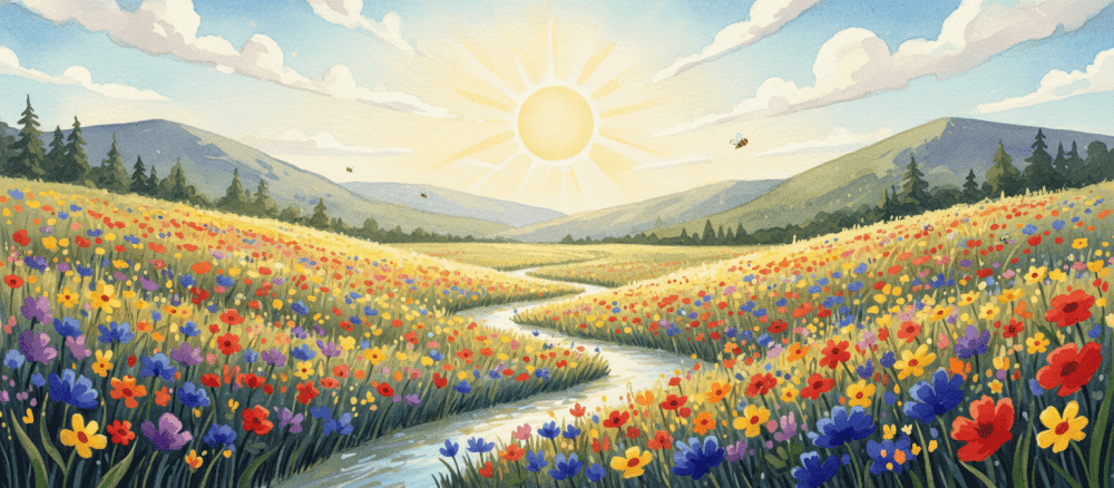 Die bunten Blumen im Frühling