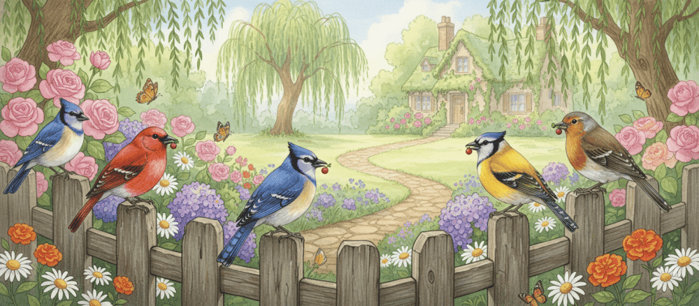 鳥[とり] が 歌[うた]う 庭[にわ] の 時間[じかん]