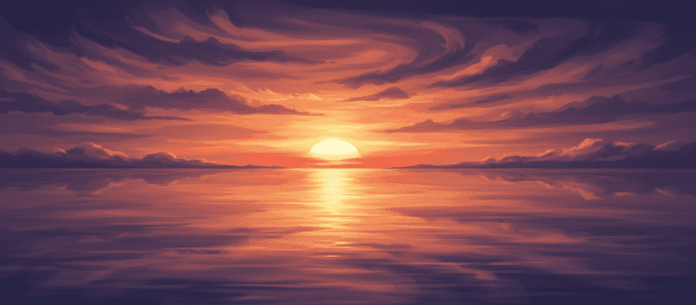 Закат на море