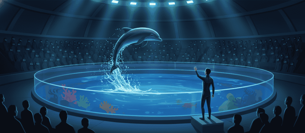 水族館[すいぞくかん] の イルカ の ショー