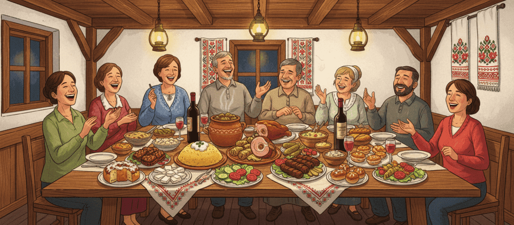 O cină românească cu prietenii
