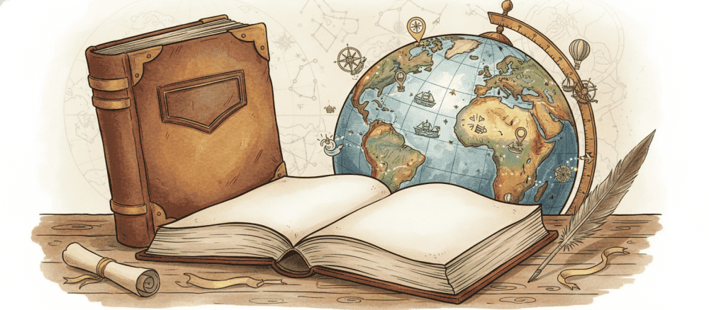 世界[せかい] を 旅[たび] する 本[ほん] の 話[はなし]