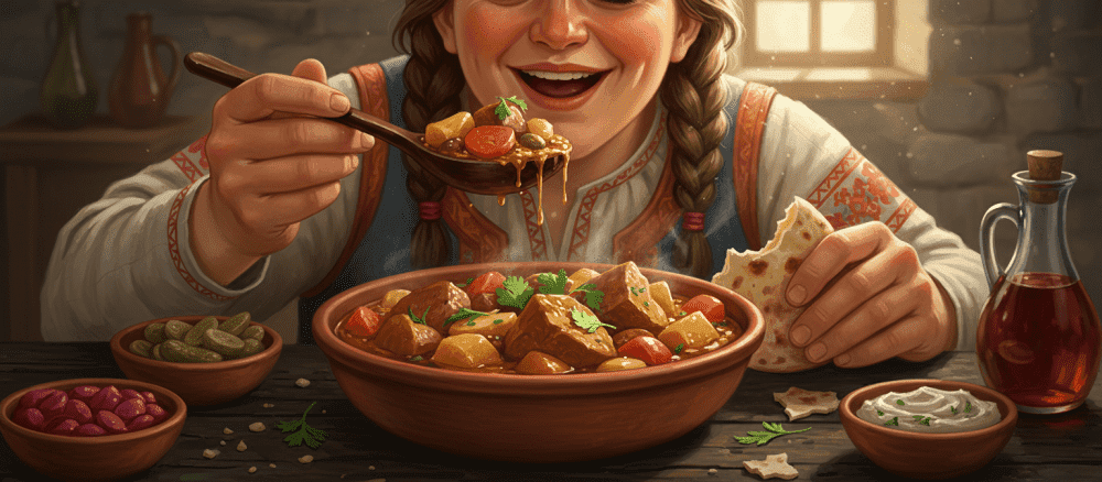Comiendo comida nueva