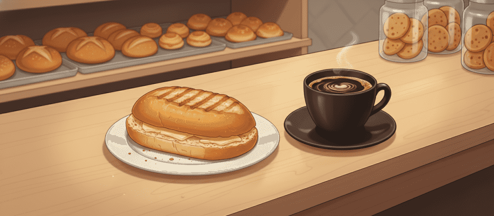 Café da manhã em uma padaria brasileira