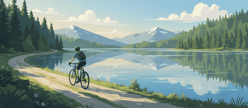 Cykelruten langs søen