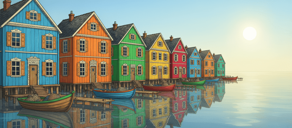 En dag i en liten norsk fiskerlandsby