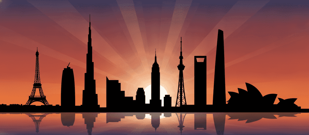 每个(měi gè)[每個] 城市(chéngshì)[城市] 的(de)[的] 建筑(jiànzhù)[建築] 风格(fēnggé)[風格]