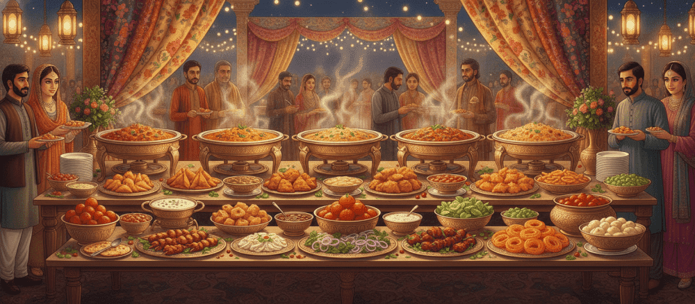 شادی کی دعوت اور روایتی کھانے