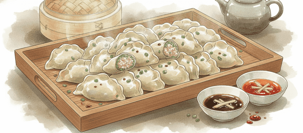 为什么(wèishéme)[為什麼] 中国(zhōngguó)[中國] 人(rén)[人] 爱(ài)[愛] 吃(chī)[吃] 饺子(jiǎozi)[餃子]