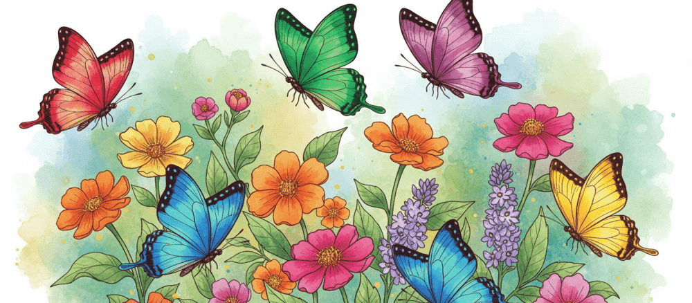 O Jardim das Borboletas Coloridas