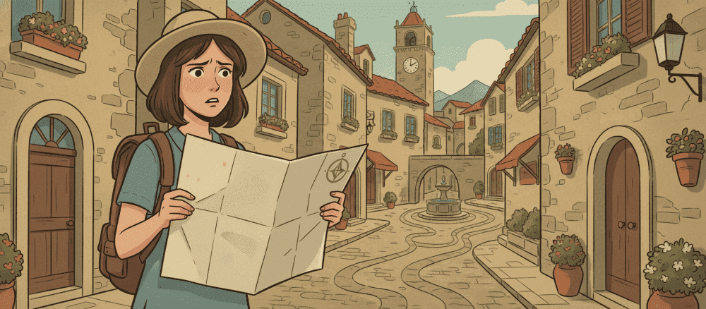 Perdido en el centro de la ciudad