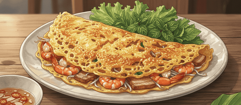 Bánh xèo vàng giòn