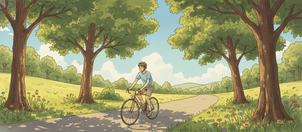 Fietsen in het park