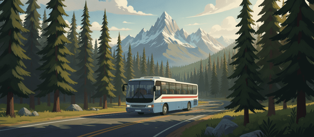 El autobús hacia la montaña