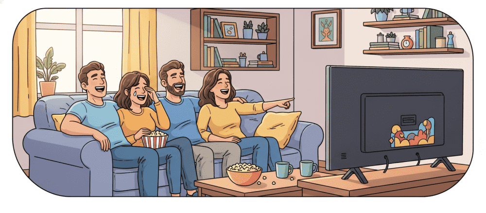 Ver filmes em casa com amigos
