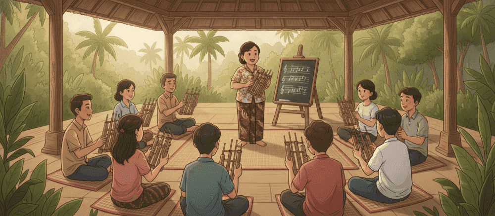Seni Memainkan Alat Musik Angklung