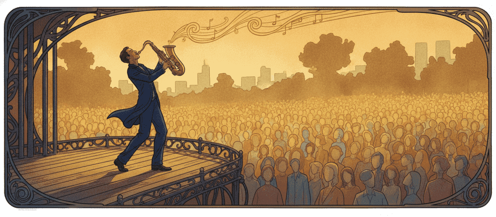 Uma tarde num festival de música jazz