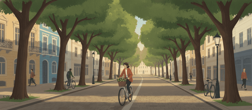 Une promenade à vélo en ville