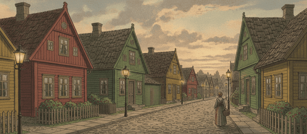 Gamle hus i byen min