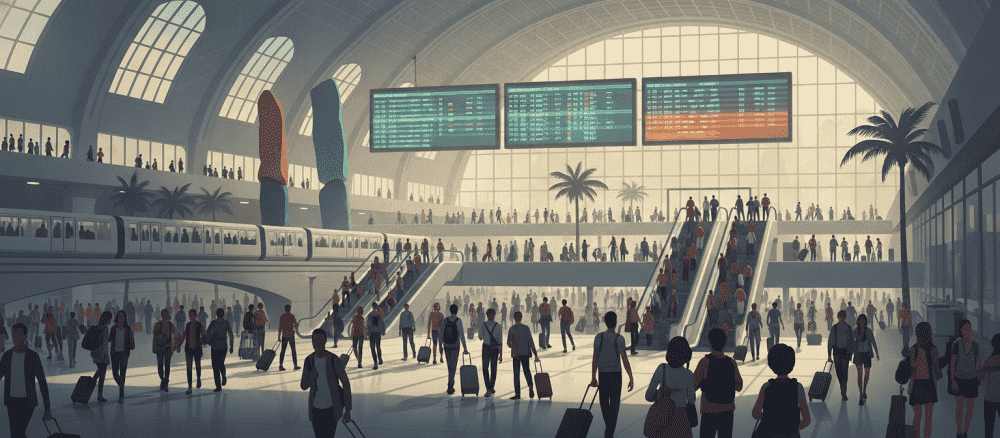 O aeroporto no verão