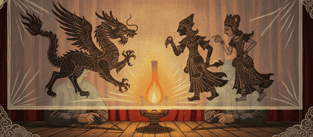 Menonton Wayang Kulit di Malam Hari