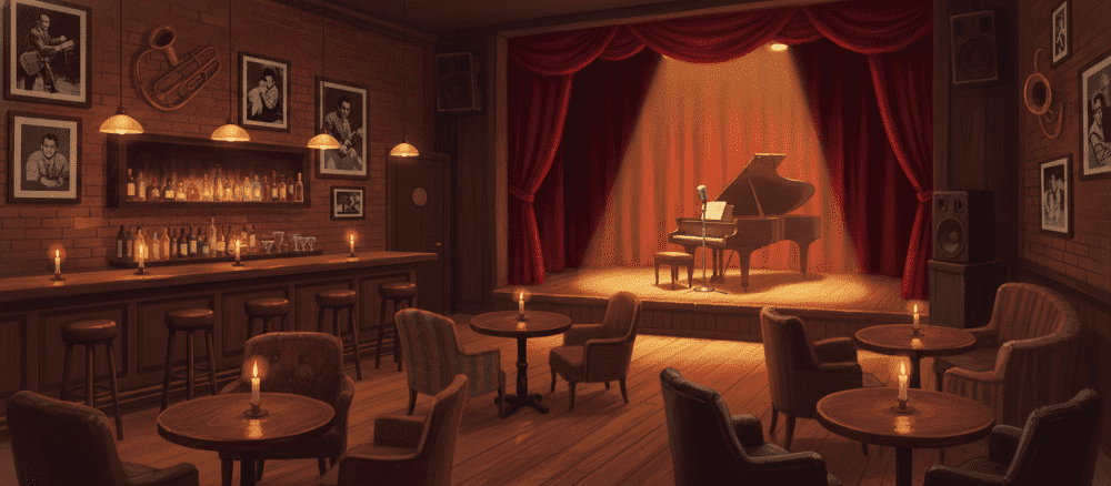 O ambiente num clube de jazz