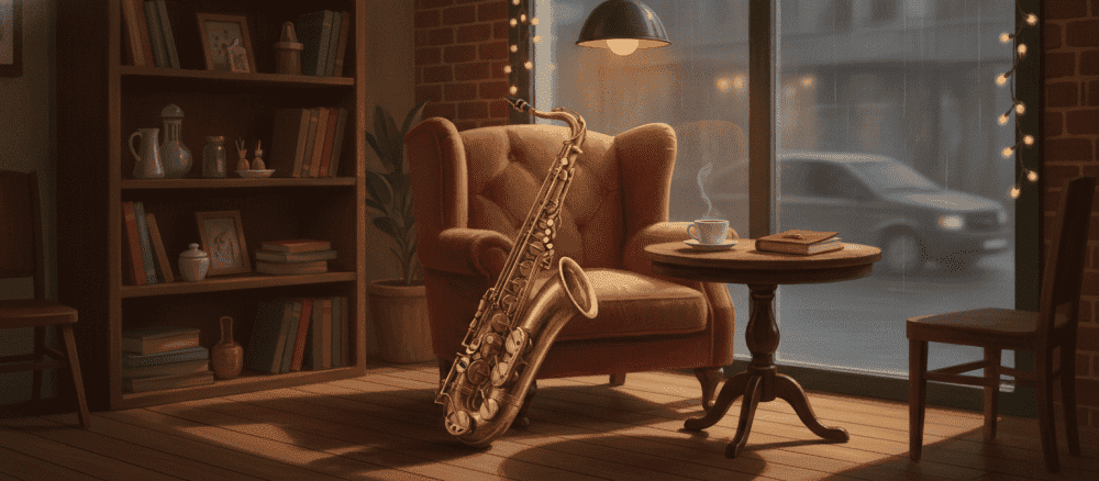 Jazzmusik på en café