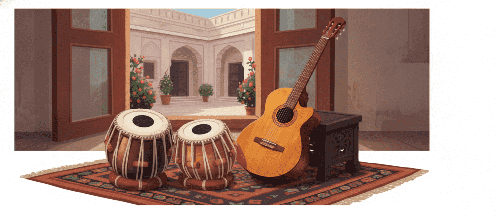 گٹار اور طبلہ کی منفرد جوڑی
