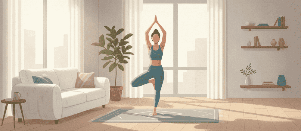 Yoga in de woonkamer