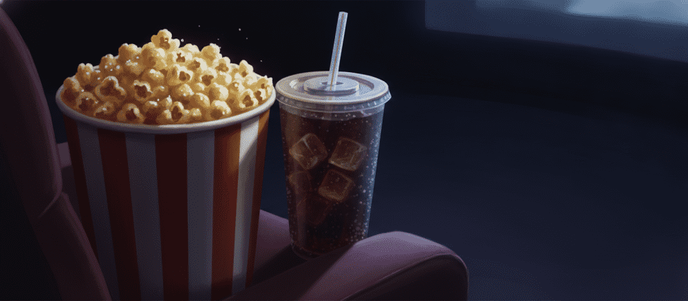 Veľký výber popcornu v bufete