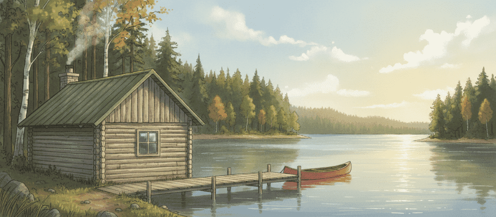 Ihana kesämökki järven rannalla