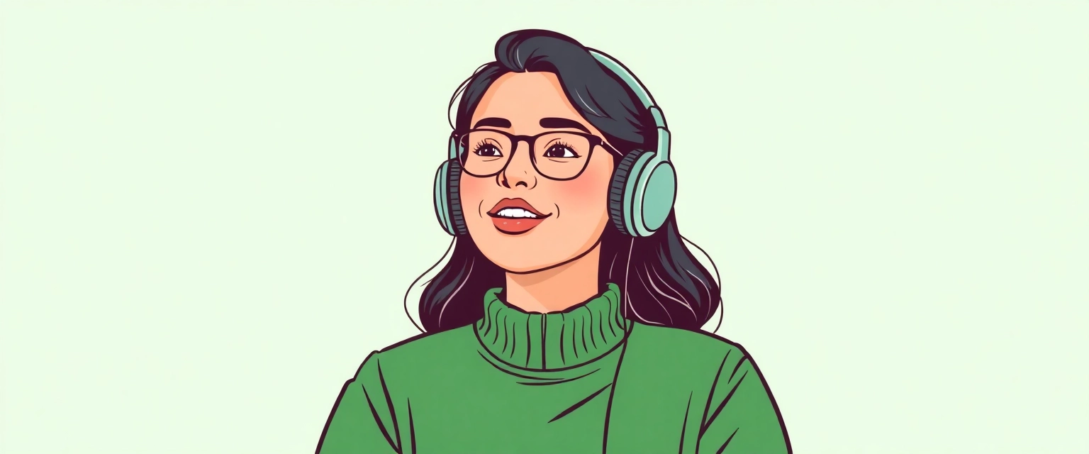 Person listening to language audio